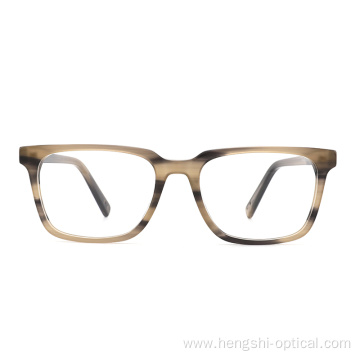 Square Full Rim Vintage Fancy Stylish Unisex Metal Acetate Spectacle Frames Eyeglasses